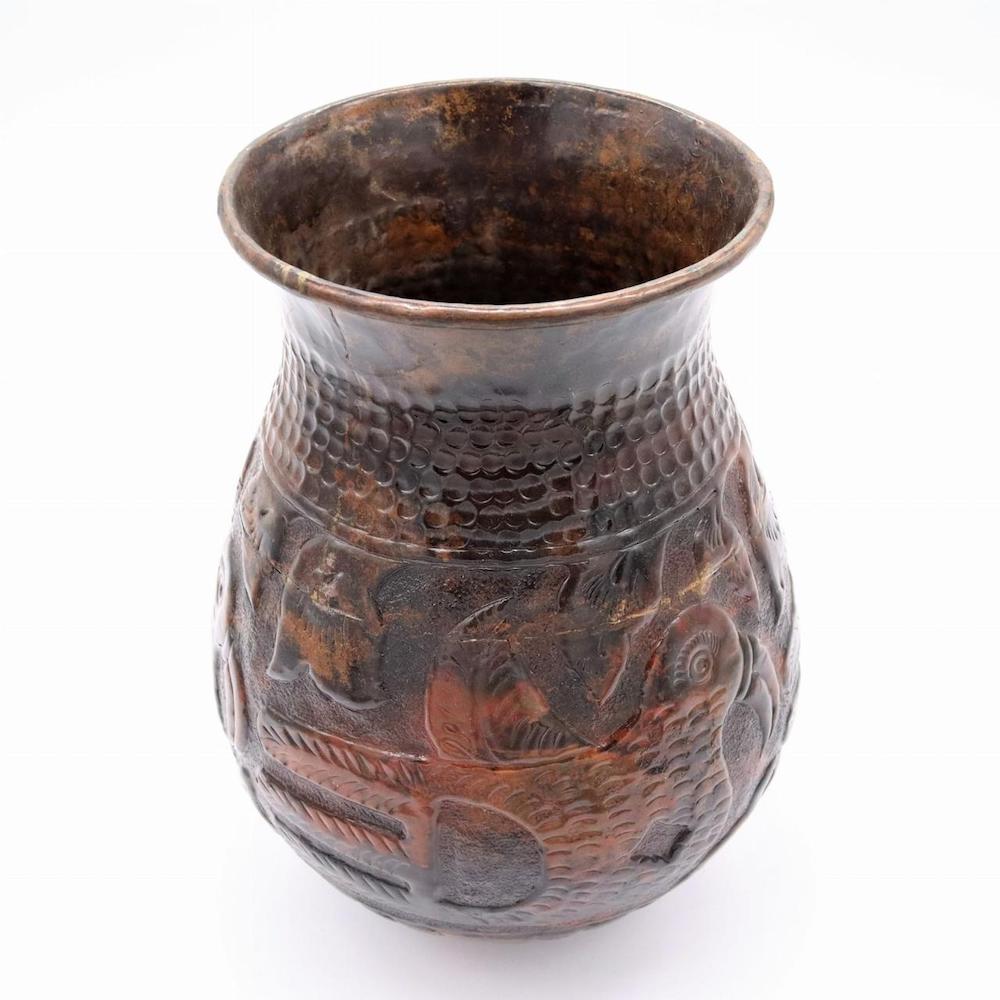 HAND ENGRAVED BROAD BASE POTS